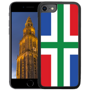 Een van onze Groningse Telefoonhoesjes. Voor de iPhone, voorzien van de Groningse Vlag.